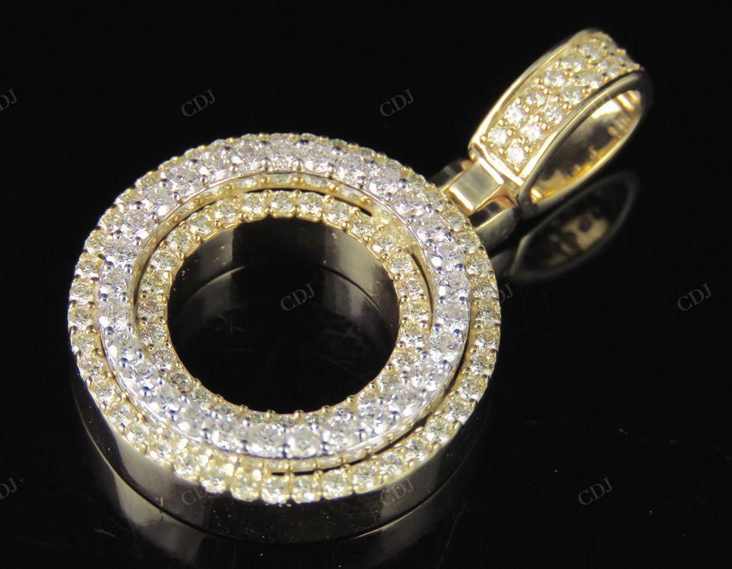 1.5" 1.6 CTW 10K Two Tone Gold Diamond Custom Initial 'O' Letter Pendant CustomDiamJewel