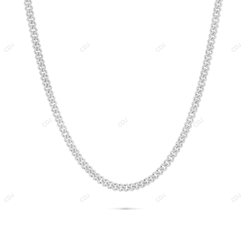 Moissanite 925 Sterling Silver Iced Out Miami Cuban Link Chain CustomDiamJewel
