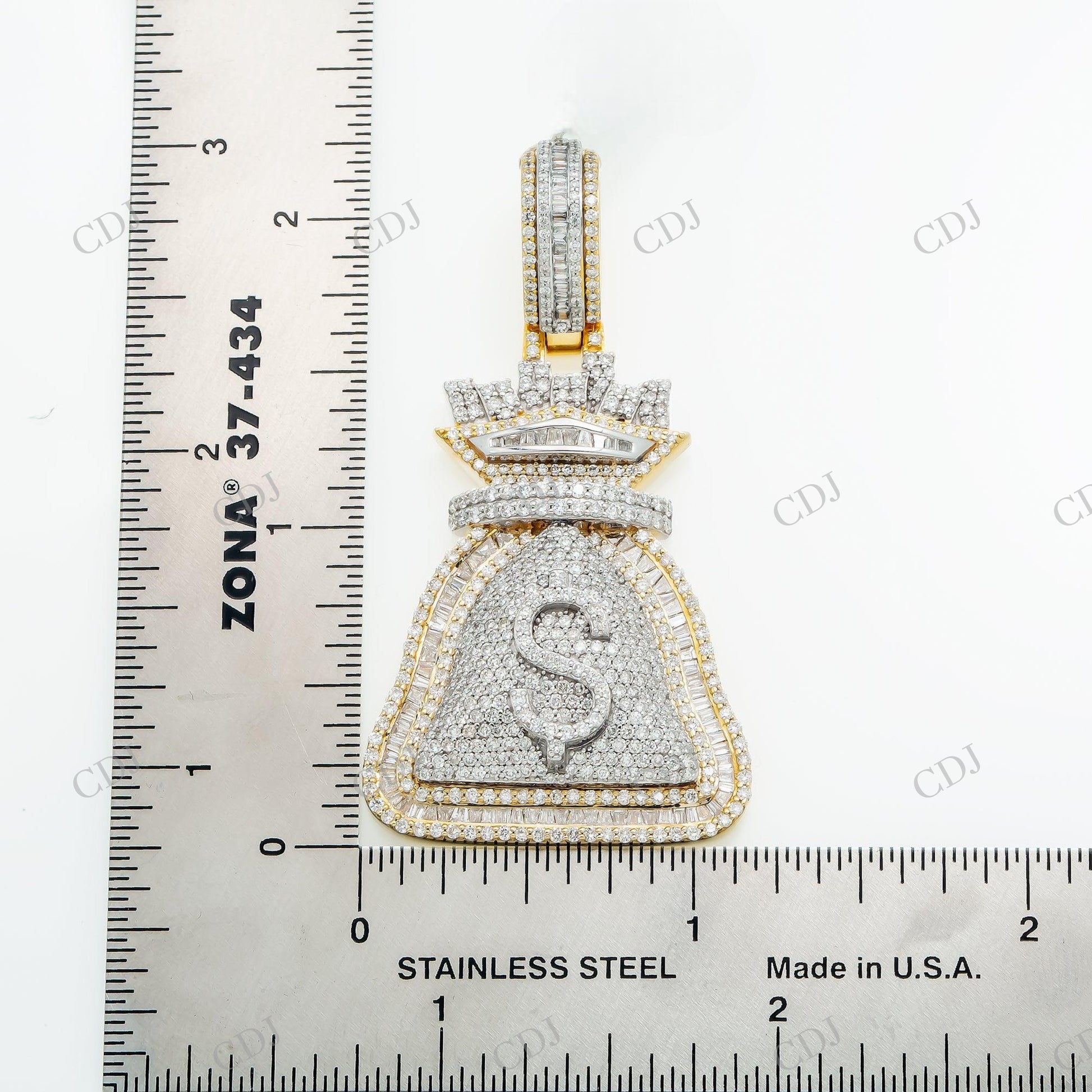 Custom Money Bag 925 Silver Moissanite Pendant Hip Hop Pendent customdiamjewel