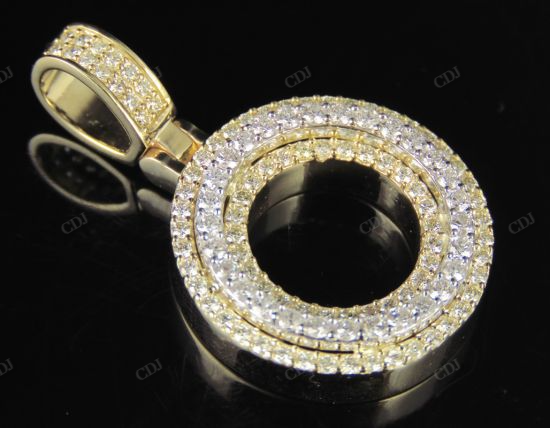 1.5" 1.6 CTW 10K Two Tone Gold Diamond Custom Initial 'O' Letter Pendant CustomDiamJewel