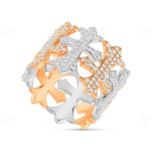 925 Sterling Silver Moissanite Diamond Cross Ring For Men hip hop jewelry CustomDiamJewel