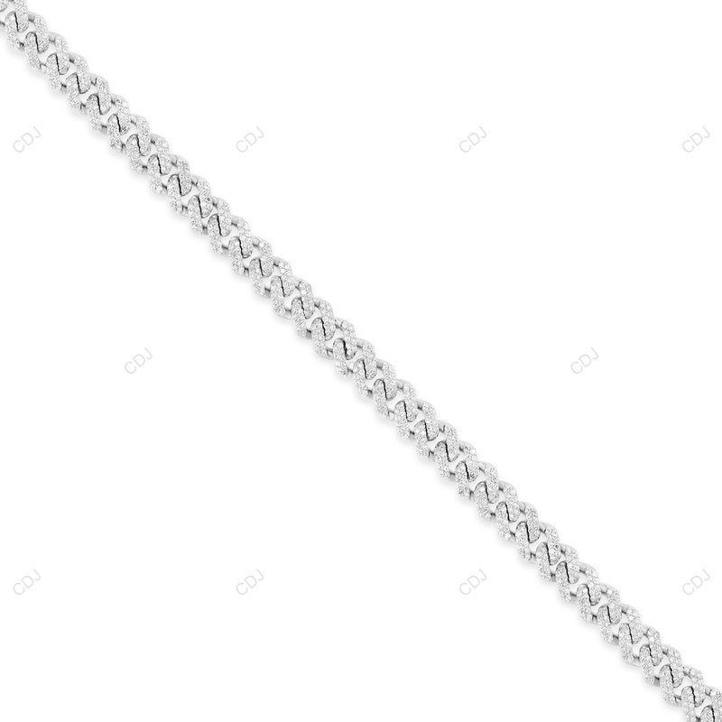 Moissanite 925 Sterling Silver Iced Out Miami Cuban Link Chain CustomDiamJewel
