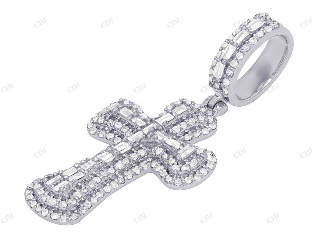 1.5 Inch Lab Grown Diamond 10K Gold Cross Pendant Hip Hop Pendent customdiamjewel