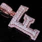 1.5" 1.5 CTW 10K Gold Natural Diamond Initial F Letter Pendant CustomDiamJewel