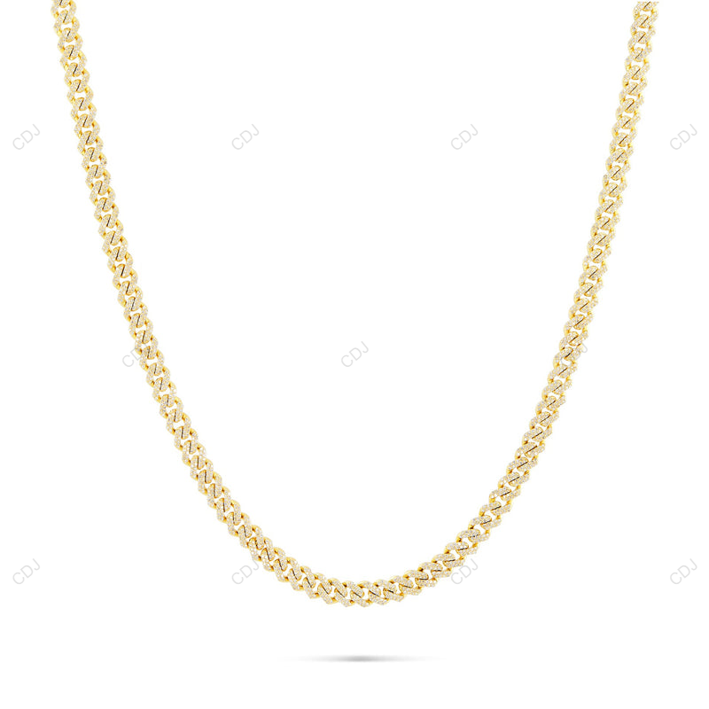 Moissanite 925 Sterling Silver Iced Out Miami Cuban Link Chain CustomDiamJewel