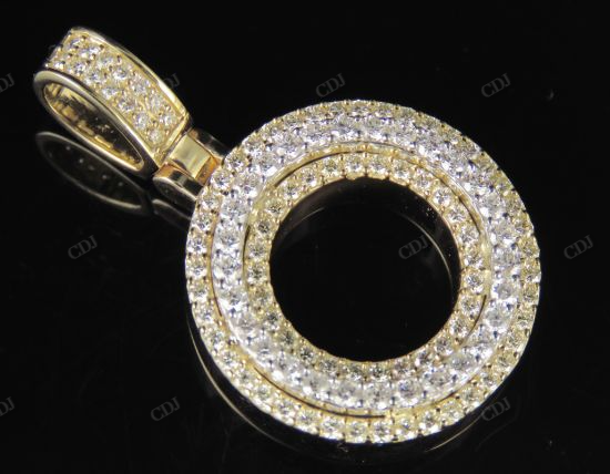 1.5" 1.6 CTW 10K Two Tone Gold Diamond Custom Initial 'O' Letter Pendant CustomDiamJewel
