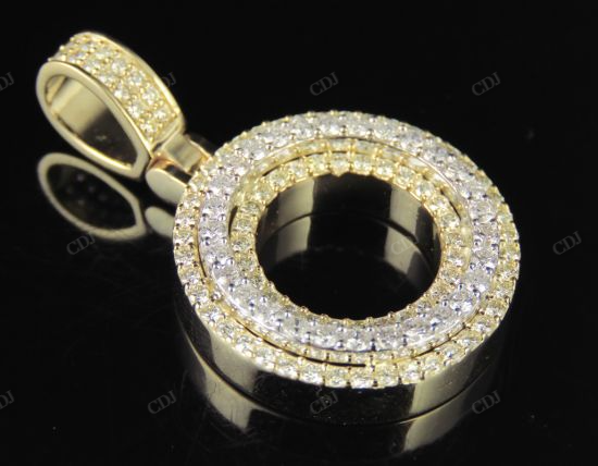 1.5" 1.6 CTW 10K Two Tone Gold Diamond Custom Initial 'O' Letter Pendant CustomDiamJewel