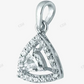 Silver white Gold Plated Trillian Cut Halo Moissanite Pendant hip hop jewelry CustomDiamJewel
