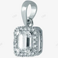 925 Sterling Silver Emerald Cut Halo Pendant hip hop jewelry CustomDiamJewel