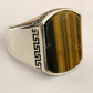 Silver Tiger's Eye Mens Signet Ring  customdiamjewel   
