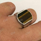 Silver Tiger's Eye Mens Signet Ring  customdiamjewel   