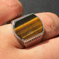 Silver Tiger's Eye Mens Signet Ring  customdiamjewel   