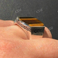 Silver Tiger's Eye Mens Signet Ring  customdiamjewel   