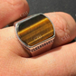 Silver Tiger's Eye Mens Signet Ring  customdiamjewel   