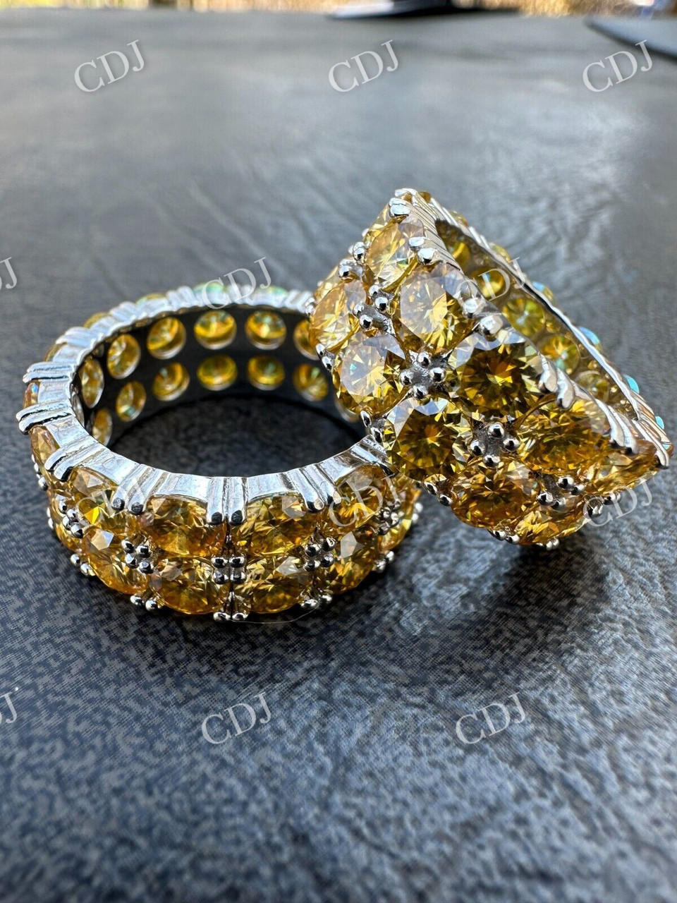Canary Moissanite Hip Hop Ring  customdiamjewel   