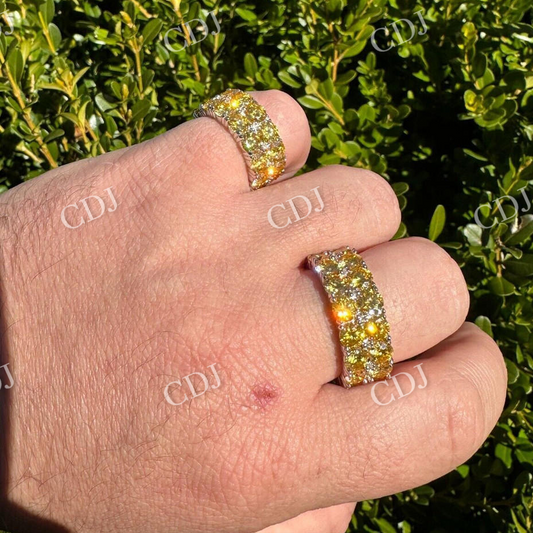 Canary Moissanite Hip Hop Ring  customdiamjewel   