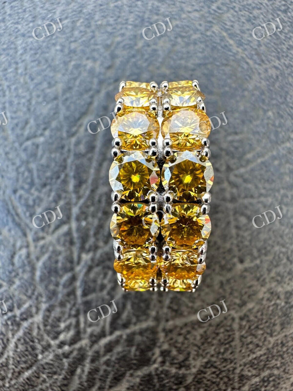 Canary Moissanite Hip Hop Ring  customdiamjewel   