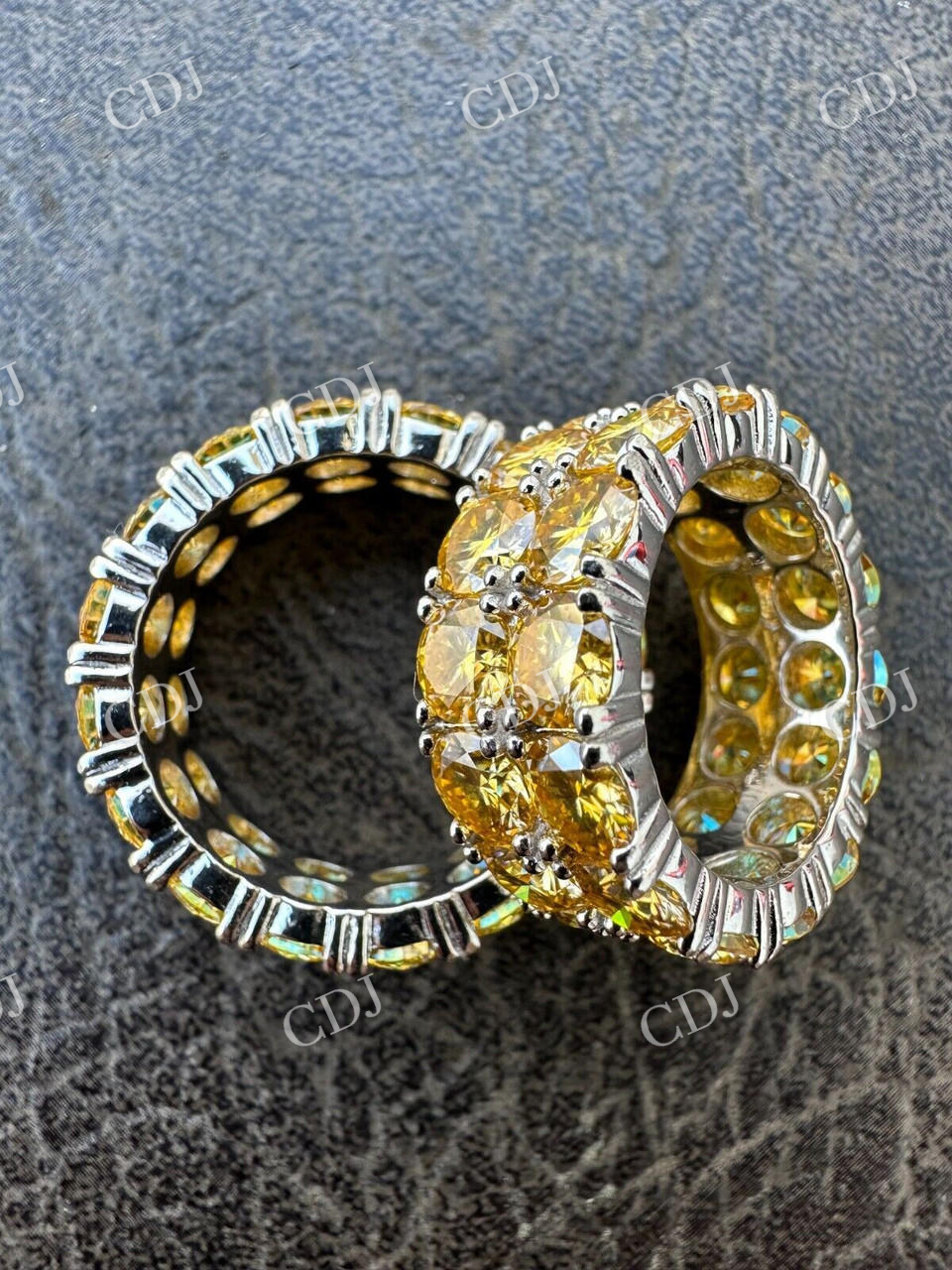 Canary Moissanite Hip Hop Ring  customdiamjewel   