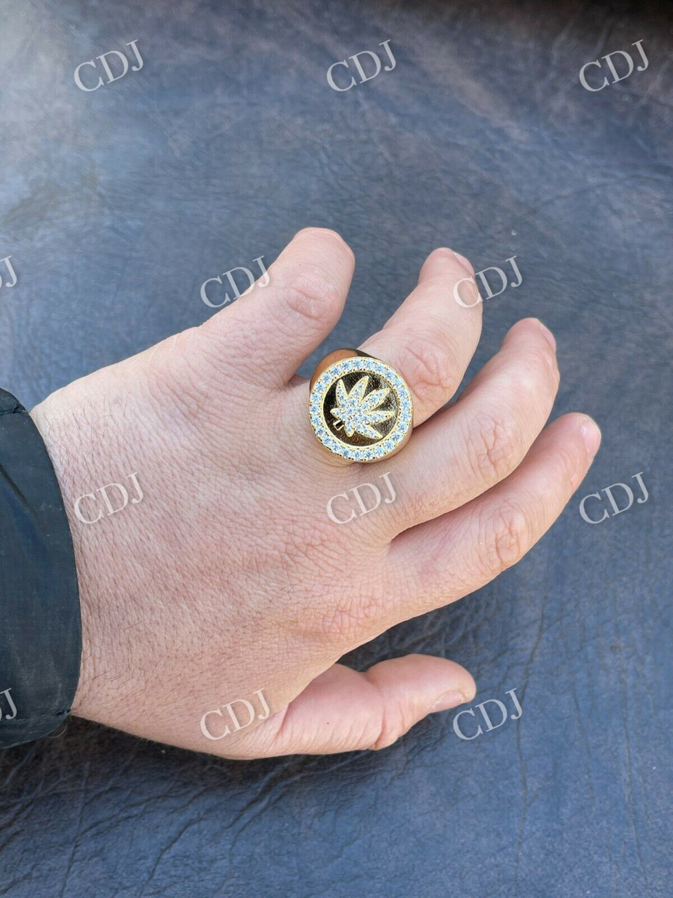 Vintage style Leaf Diamond Ring  customdiamjewel   