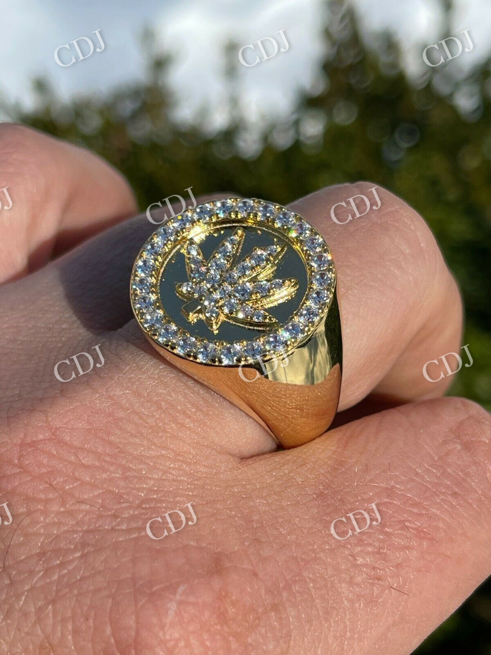 Vintage style Leaf Diamond Ring  customdiamjewel   