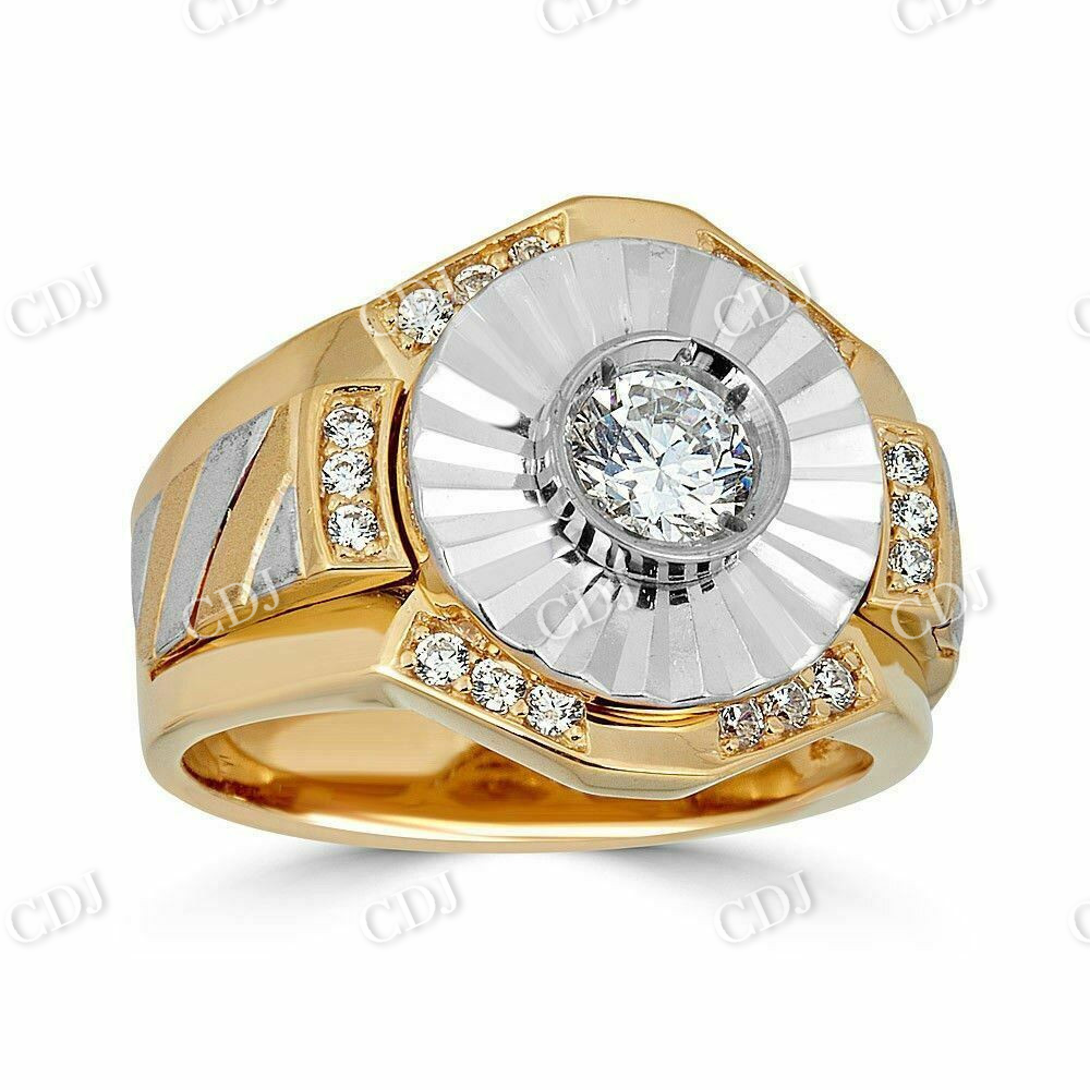 Two Tone Solitaire Diamond Ring  customdiamjewel   