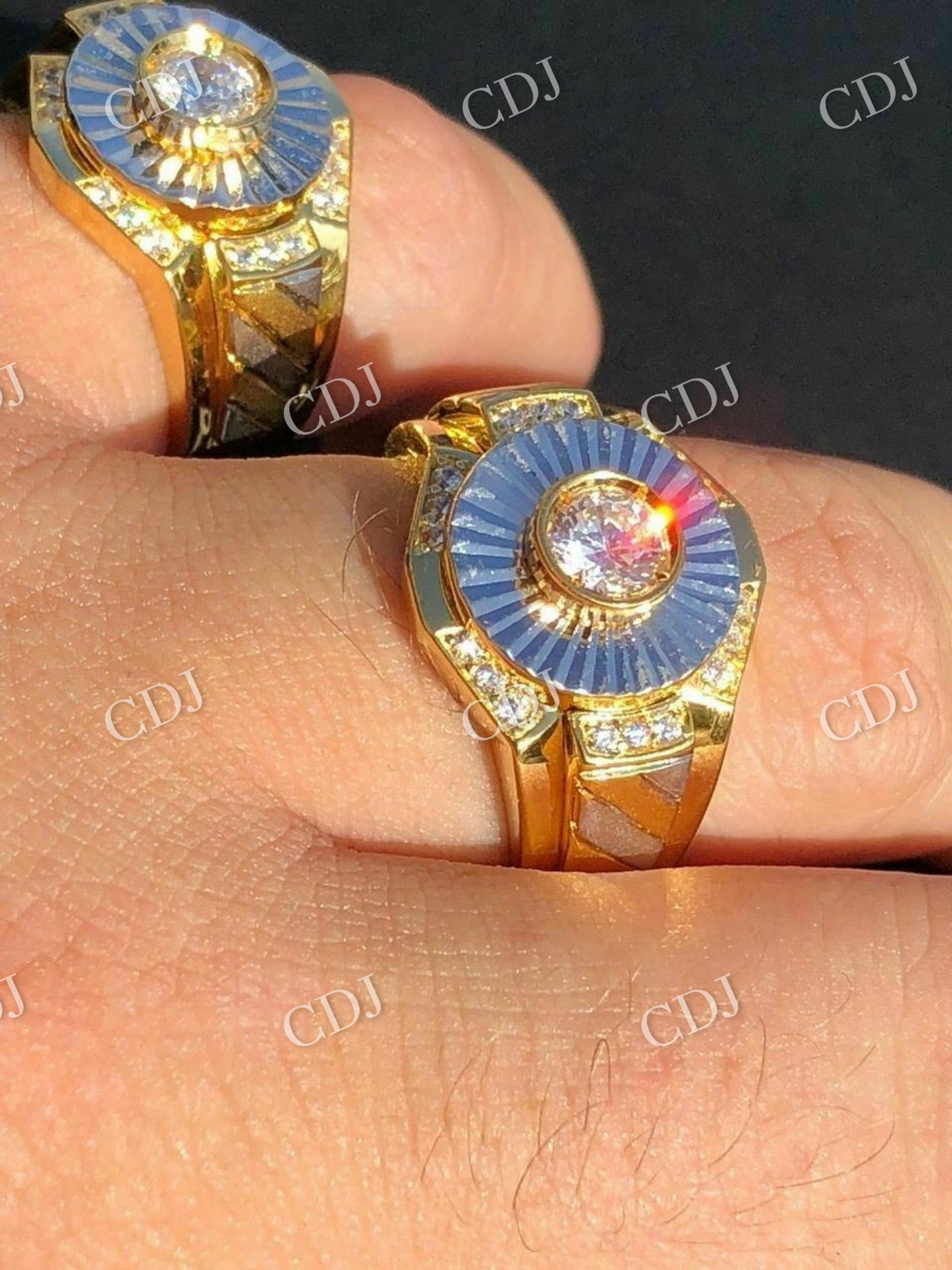 Two Tone Solitaire Diamond Ring  customdiamjewel   