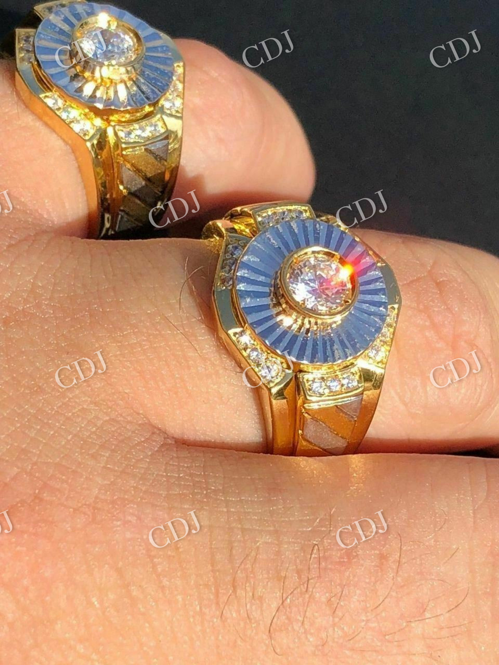 Two Tone Solitaire Diamond Ring  customdiamjewel   