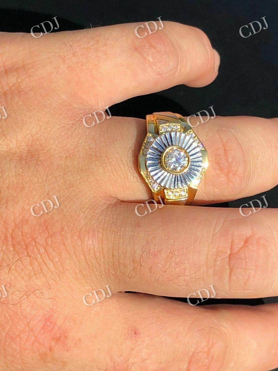 Two Tone Solitaire Diamond Ring  customdiamjewel   