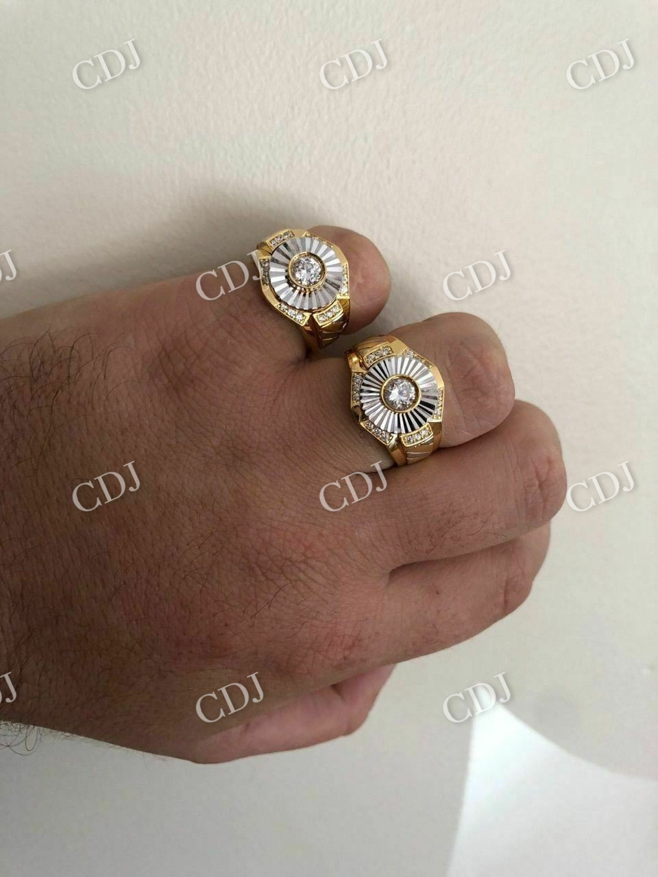 Two Tone Solitaire Diamond Ring  customdiamjewel   