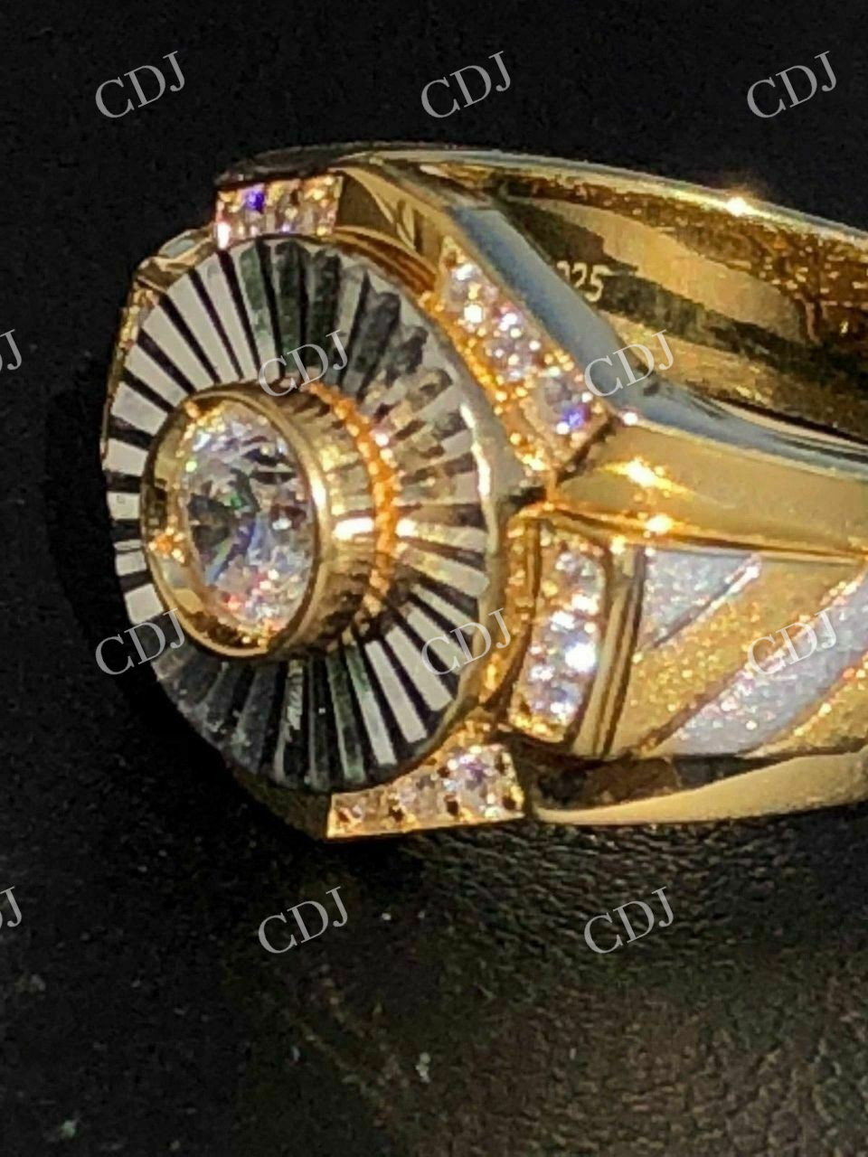 Two Tone Solitaire Diamond Ring  customdiamjewel   
