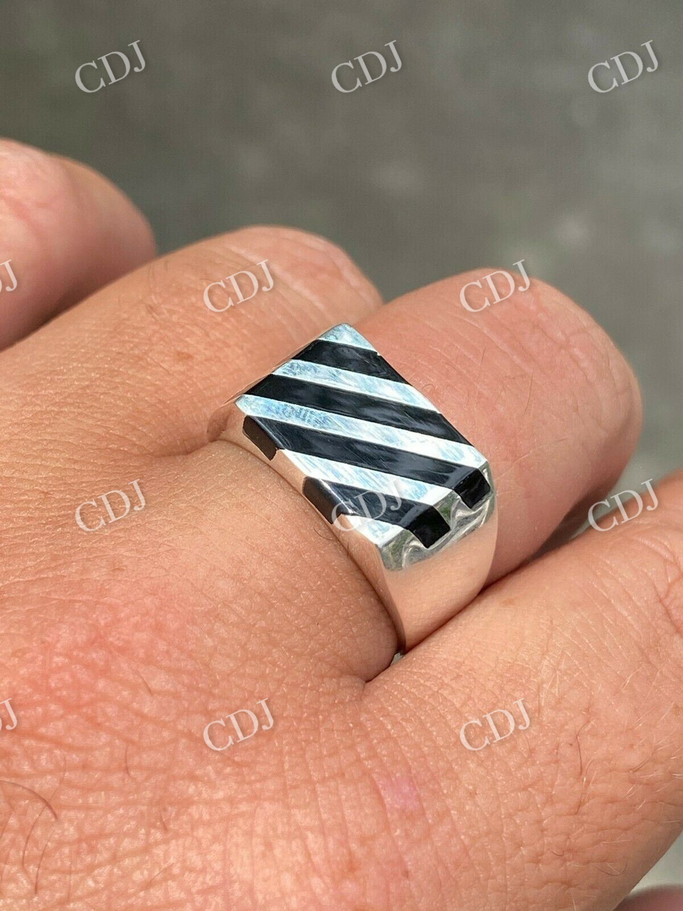 14K Solid Gold Men's Ring  customdiamjewel   