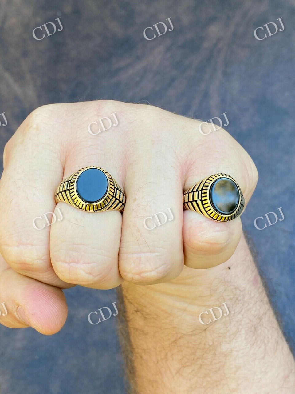 14K Solid Gold Black Onyx Ring  customdiamjewel   