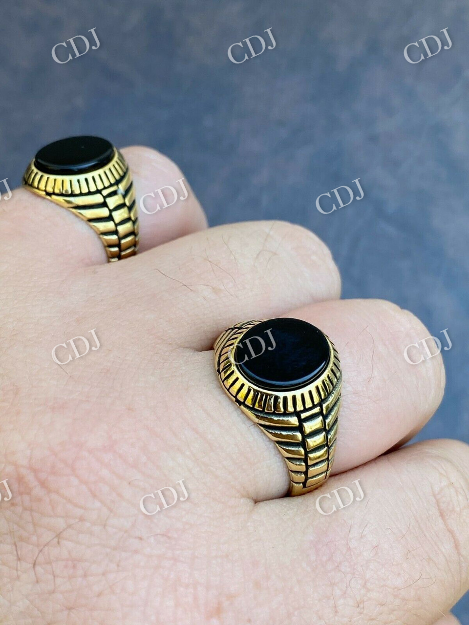14K Solid Gold Black Onyx Ring  customdiamjewel   
