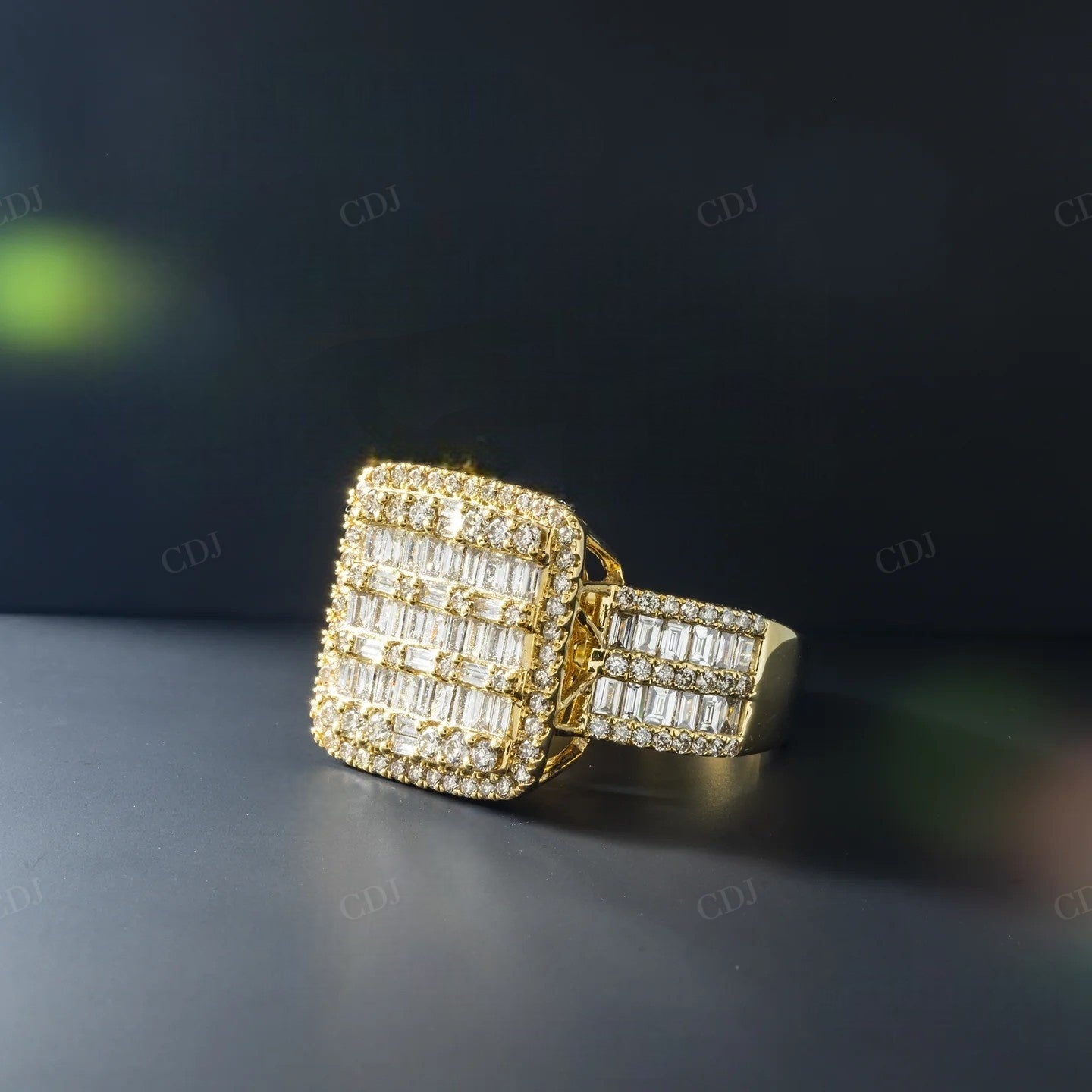 Silver Moissanite Baguette Diamond Square Ring hip hop ring customdiamjewel