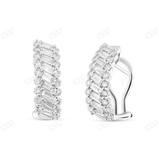 Moissanite Diamond Huggie Lever back Earrings Stud earrings CustomDiamJewel