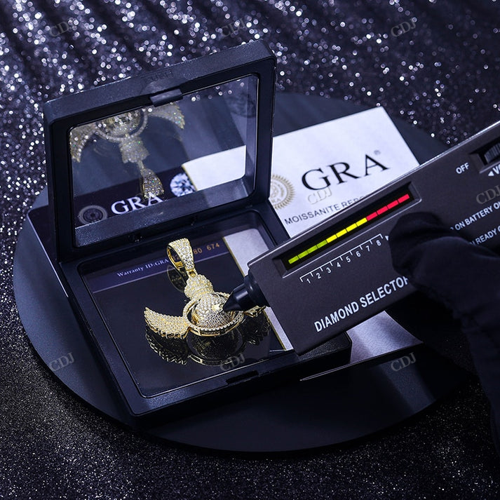 Moissanite Diamond World Wing Hip Hop Pendant hip hop jewelry CustomDiamJewel