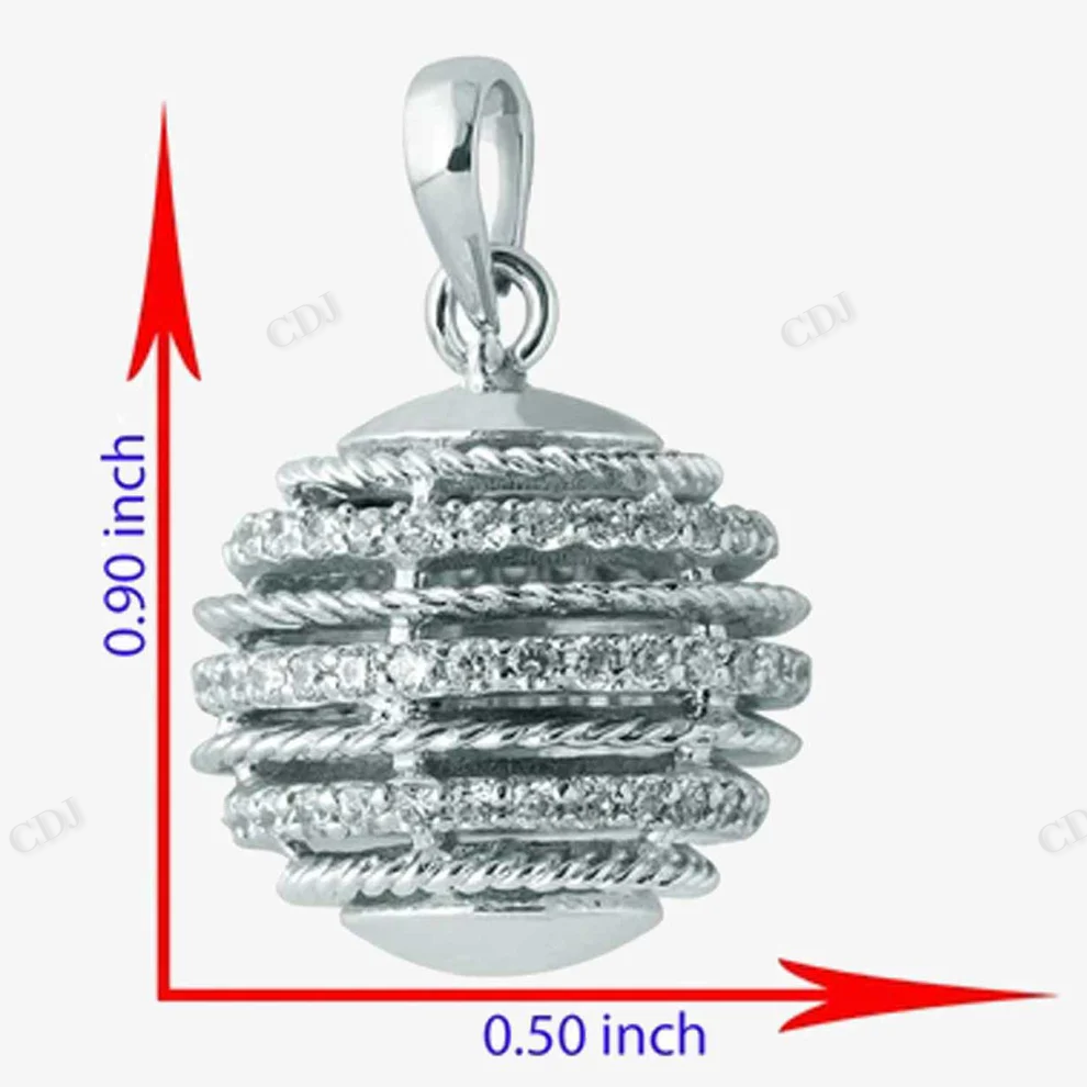 Sterling Silver Moissanite Round Shape Pendant hip hop jewelry CustomDiamJewel