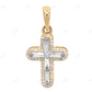 10K Yellow Gold Baguette Lab Grown Cross Diamond Pendant Hip Hop Pendent CustomDiamJewel