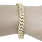 Silver Moissanite Two Tone Hip Hop Cuban Bracelet