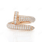 18K Rose Gold Moissanite Diamond Nail Ring For Men hip hop jewelry CustomDiamJewel
