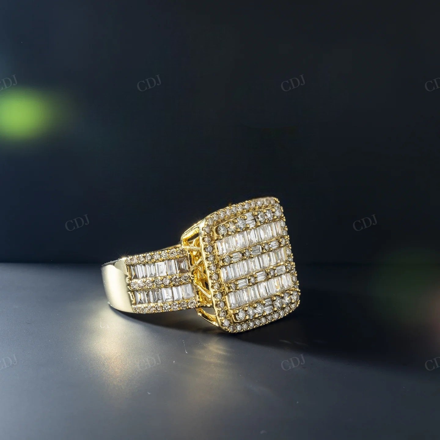 Silver Moissanite Baguette Diamond Square Ring hip hop ring customdiamjewel
