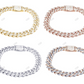 Silver Moissanite Two Tone Hip Hop Cuban Bracelet