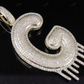 2" 1.5 CTW 10K Gold Real Diamond Letter 'G' Initial Drip Pendant CustomDiamJewel