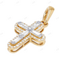 10K Yellow Gold Baguette Lab Grown Cross Diamond Pendant Hip Hop Pendent CustomDiamJewel