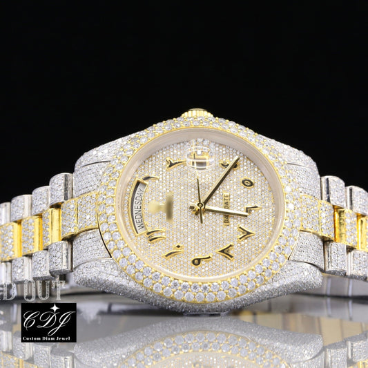 Automatic Movement Two Tone Rolex Watch customdiamjewel