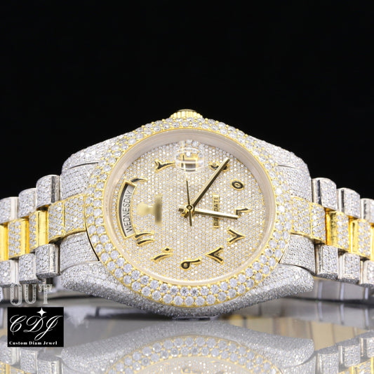 Hip Hop Iced Out VVS Moissanite Diamond Luxury Rolex Watches For Rapper customdiamjewel