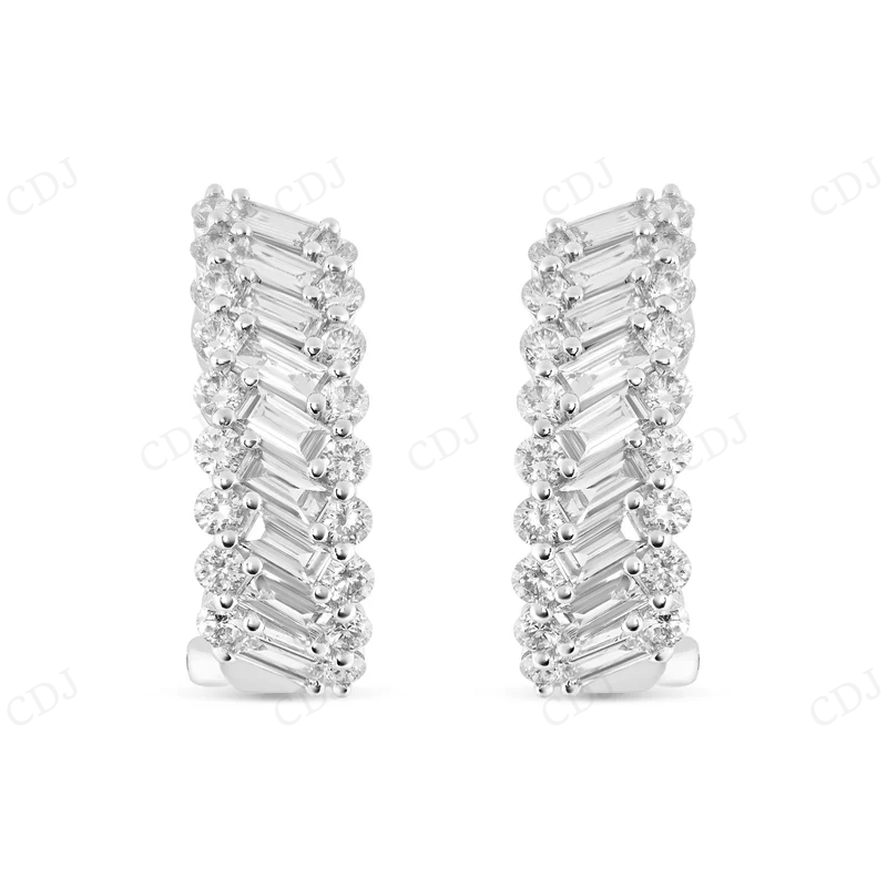 Moissanite Diamond Huggie Lever back Earrings Stud earrings CustomDiamJewel