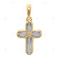 10K Yellow Gold Baguette Lab Grown Cross Diamond Pendant Hip Hop Pendent CustomDiamJewel
