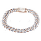 Silver Moissanite Two Tone Hip Hop Cuban Bracelet