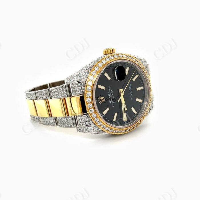 Customized Small Bezel Yellow White Moissanite Watch customdiamjewel